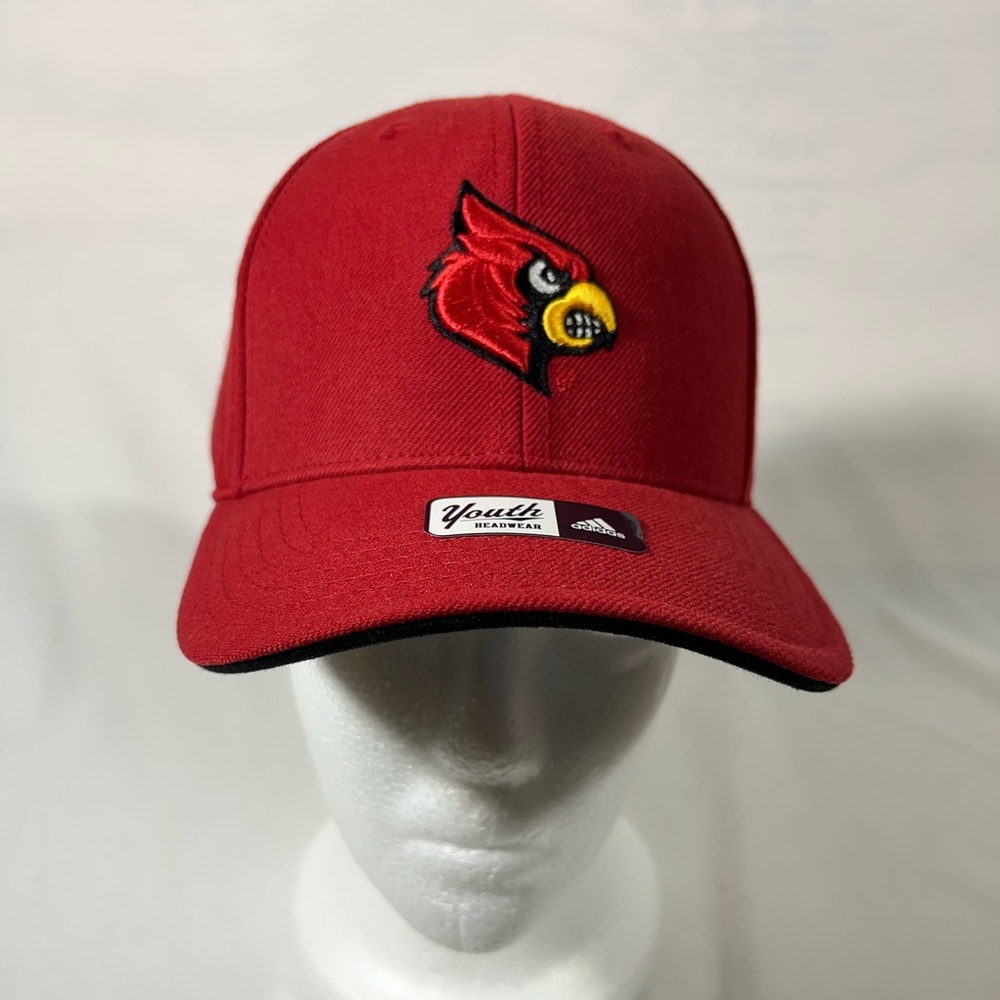 Adidas Louisville Cardinals YOUTH Cap with Cardinal Logo OS Red Black‎ NEW